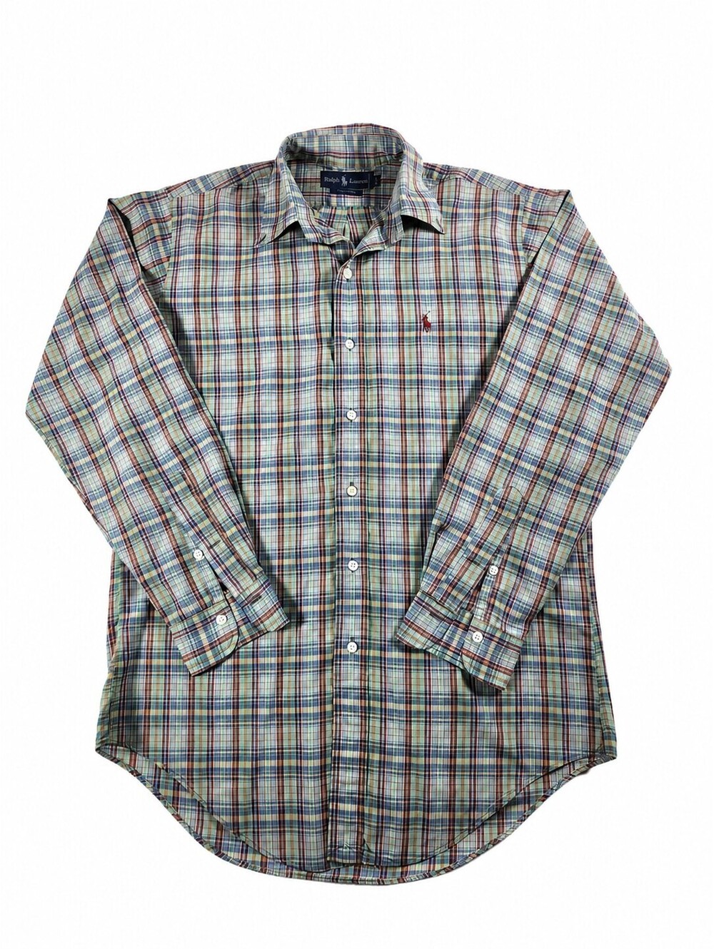Ralph Lauren Men's 15-32 Multicolor Plaid Cotton Long Sleeve Shirt